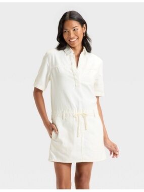 XS TO XL Universal Thread White Denim Drop Waist Tie